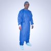 Bata Paciente Protects Clinic Manga Larga Azul con puño Blanco